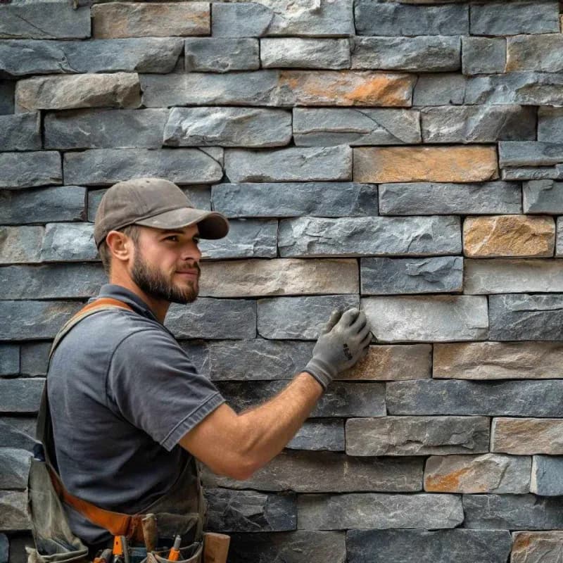 Монтаж на естествен камък и панели